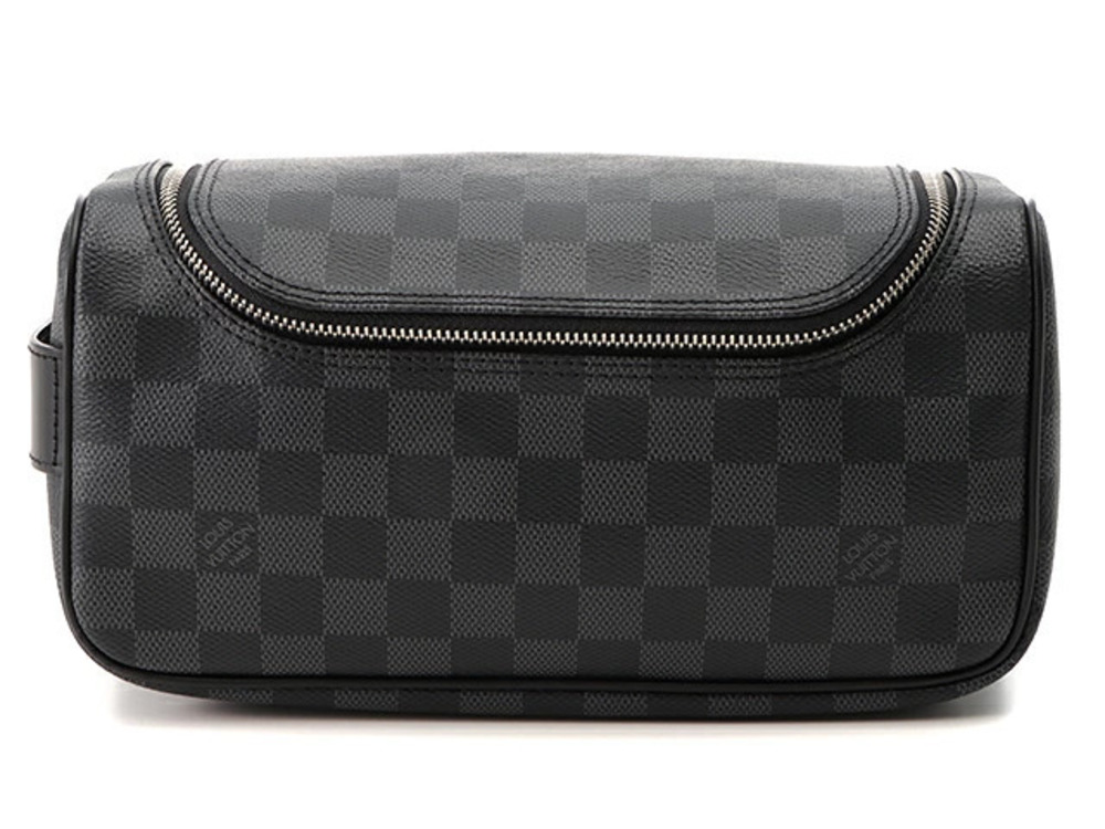 LOUIS VUITTON Bag Toiletry Pouch Clutch Damier Graphite Black